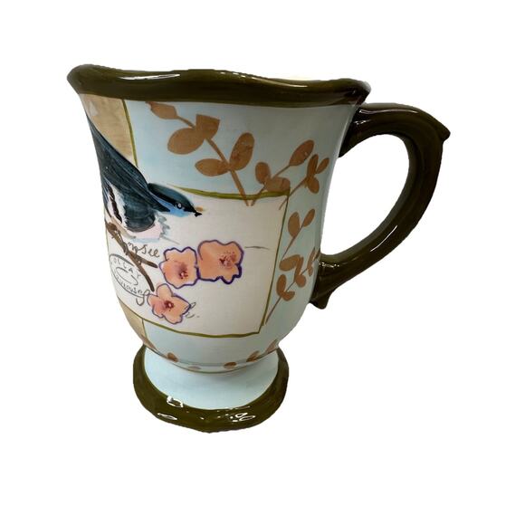 Blue Jay Bird Hand-Painted Coffee Mug Certified International Jennifer Brinley - Picture 2 of 8